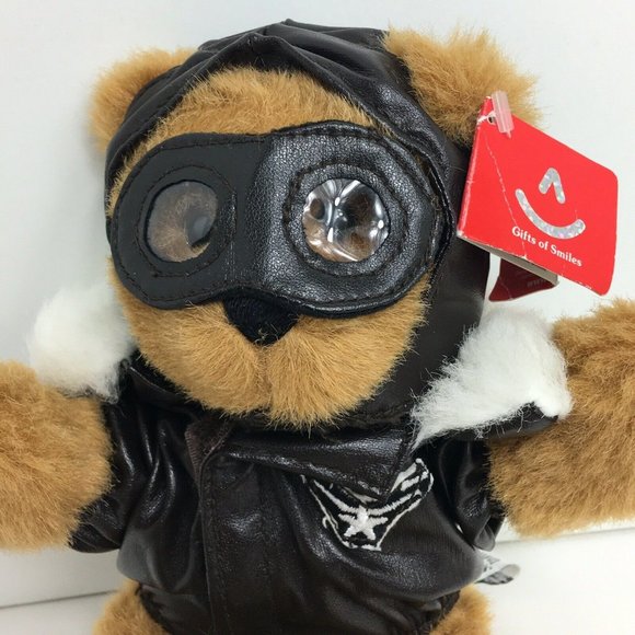 Aurora Smithsonian Institution Aviator Teddy Bear Brown Stuffed Animal 10" Fly - Picture 2 of 12
